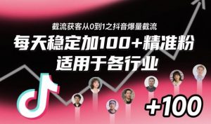 ‌​⁢⁡​⁤​⁡⁡‌‌⁤⁤​‍‬‬⁡⁡​‍⁢‍⁢​​⁢‌⁣⁢​⁣⁢⁣‬​‌​‬⁤‌‌⁡‍​⁤截流获客从0到1之抖音爆量截流，每天稳定加100+精准粉，适用于各行业-桀创项目掘金社