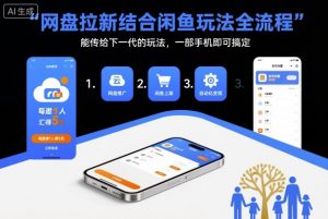 网盘拉新结合闲鱼玩法全流程，能传给下一代的玩法，一部手机即可搞定(附入口渠道以及实操教程)-桀创项目掘金社