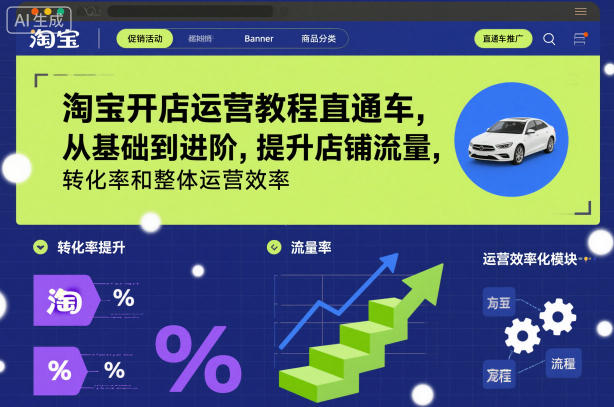 淘宝开店运营教程直通车，从基础到进阶，提升店铺流量，转化率和整体运营效率(更新11月)-桀创项目掘金社