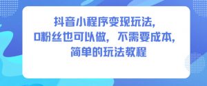 抖音小程序变现玩法,0粉丝也可以做,不需要成本,简单的玩法教程-桀创项目掘金社