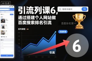 引流系列课6，通过搭建个人网站做百度搜索排名引流-桀创项目掘金社