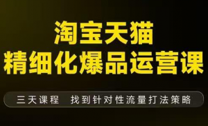 猫课子幽·淘宝天猫精细化爆品运营【音频+字幕+文档】(9月12-14杭州线下课)-桀创项目掘金社