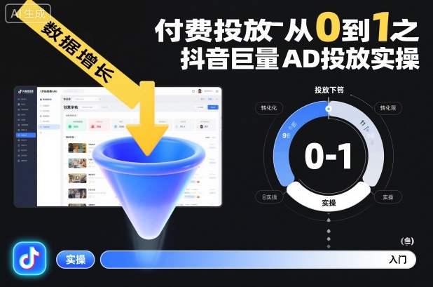 付费投放从0到1之抖音巨量AD投放实操-桀创项目掘金社