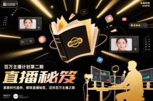 百万主播计划第二期，紧跟时代趋势，解锁直播秘笈，近向百万主播之路-桀创项目掘金社