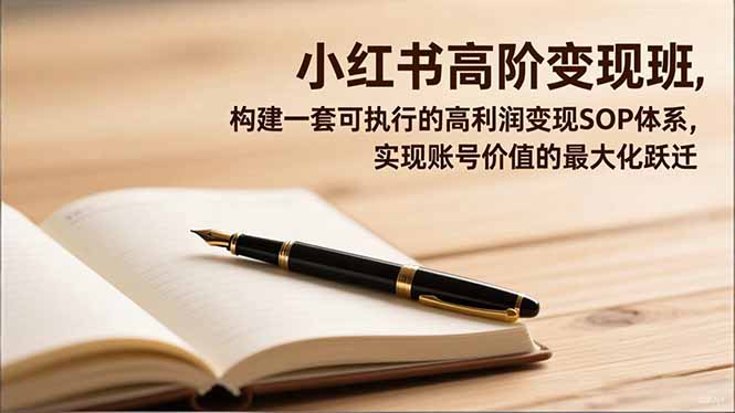 小红书高阶变现班，构建一套可执行的高利润变现SOP体系，实现账号价值的最大化跃迁-桀创项目掘金社