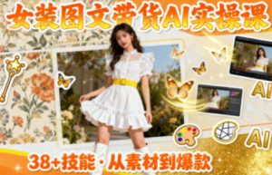 女装图文带货的AI实操课，覆盖38个实用技能，快速提升素材制作效率-桀创项目掘金社