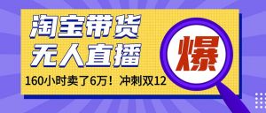 年前风口！淘宝带货，无人直播160小时卖了6万！-桀创项目掘金社