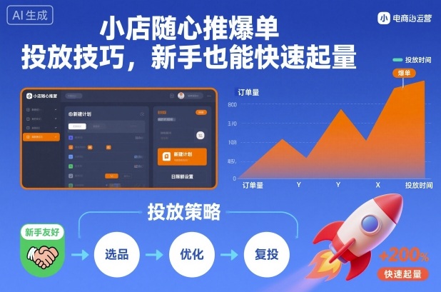 小店随心推爆单投放技巧，新手也能快速起量-桀创项目掘金社