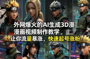 外网爆火的AI生成3D漫画视频制作教学，让你流量暴涨，快速起号涨粉！-桀创项目掘金社