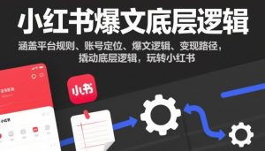 小红书爆文底层逻辑，涵盖平台规则、账号定位、爆文逻辑、变现路径，撬动底层逻辑，玩转小红书-桀创项目掘金社