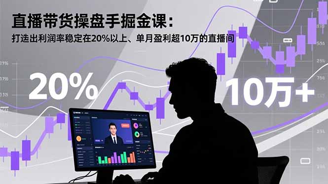 直播带货操盘手掘金课：打造出利润率稳定在20%以上、单月盈利超10万的直播间-桀创项目掘金社
