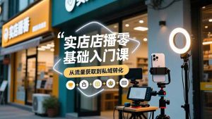 实体店播零基础入门课,实体店+短视频+直播+微信生态+私域社群,从流量获取到私域转化-桀创项目掘金社