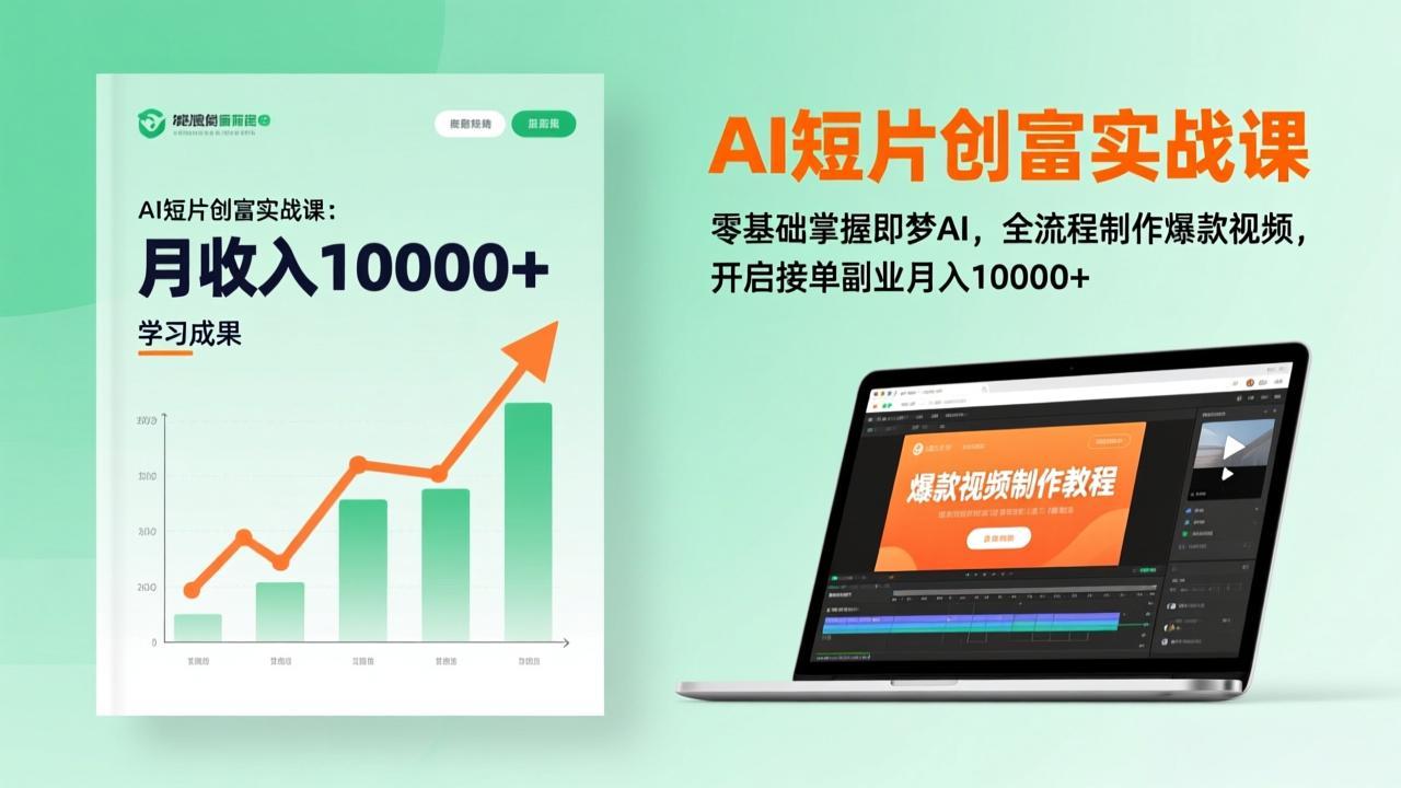 AI短片创富实战课:零基础掌握即梦AI,全流程制作爆款视频,开启接单副业月入10000+(更新-桀创项目掘金社