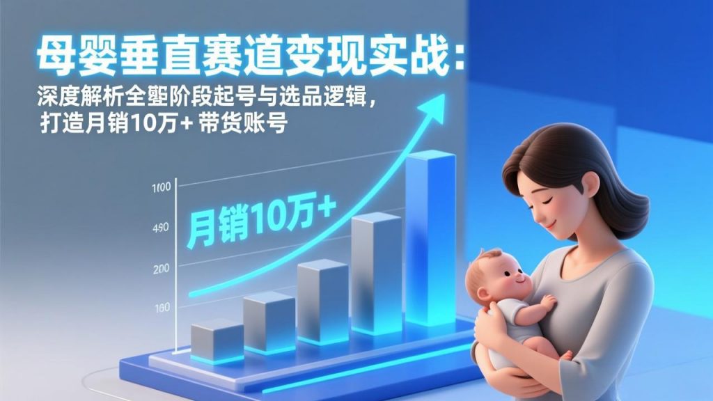 母婴垂直赛道变现实战:深度解析三大阶段起号与选品逻辑,打造月销10万+带货账号-桀创项目掘金社