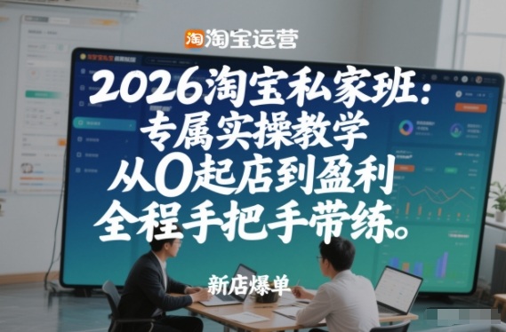 2026淘宝私家班:专属实操教学,从0起店到盈利,全程手把手带练-桀创项目掘金社