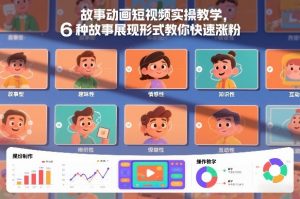 故事动画短视频实操教学，6种故事展现形式教你快速涨粉-桀创项目掘金社