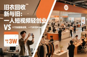 旧衣回收“新”与“旧”：一人短视频轻创业，VS十万加盟重运营，一个多月挣3W【揭秘】-桀创项目掘金社