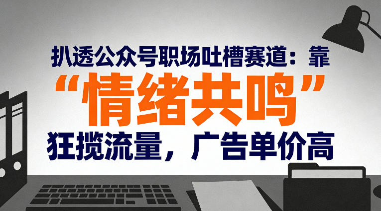 扒透公众号职场吐槽赛道：靠“情绪共鸣”狂揽流量，广告单价高-桀创项目掘金社