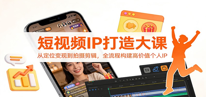 短视频IP打造大课：从定位变现到拍摄剪辑，全流程构建高价值个人IP-桀创项目掘金社