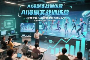 AI漫剧实战训练营，3D商业真人AI短剧漫剧引爆2026，流量红利期已至，入场正当时-桀创项目掘金社