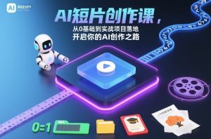 AI短片创作课,从0基础到实战项目落地,开启你的AI创作之路-桀创项目掘金社