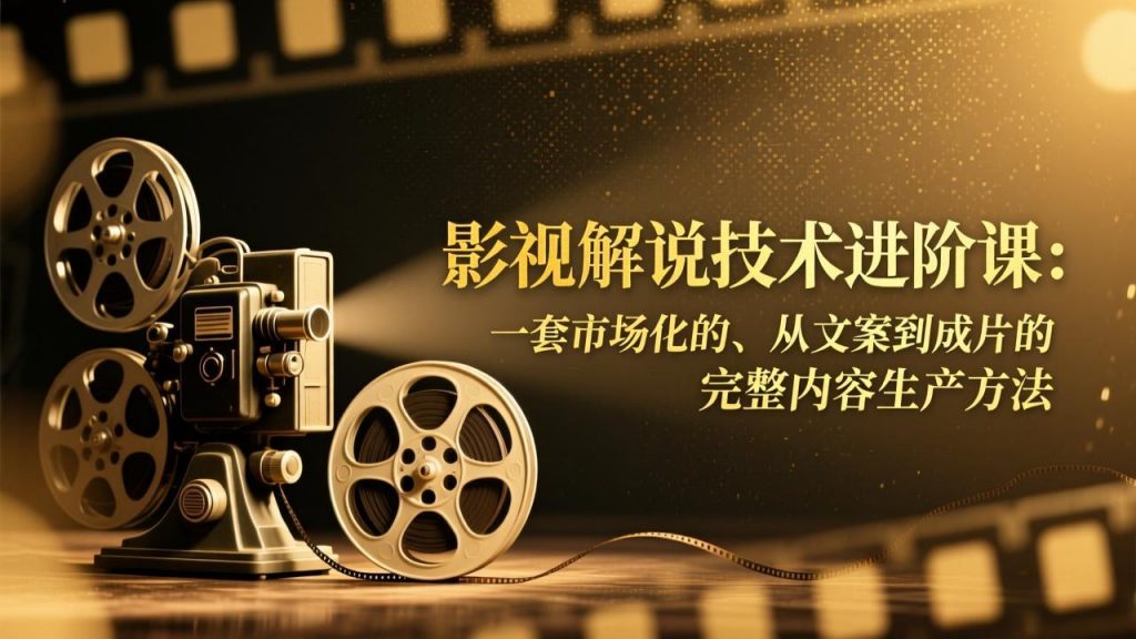 影视解说技术进阶课：一套市场化的、从文案到成片的完整内容生产方法-桀创项目掘金社