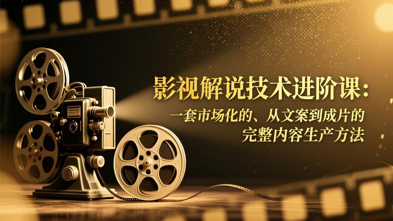 影视解说技术进阶课：一套市场化的、从文案到成片的完整内容生产方法-桀创项目掘金社