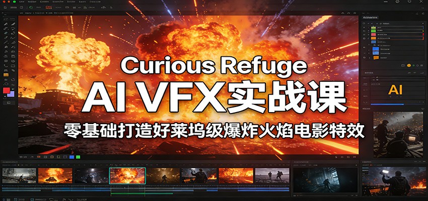 Curious Refuge AI VFX实战课，零基础打造好莱坞级爆炸火焰电影特效-桀创项目掘金社