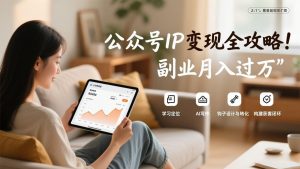 公众号IP变现全攻略，学习定位、AI写作、钩子设计与转化，构建获客闭环，副业月入过万-桀创项目掘金社