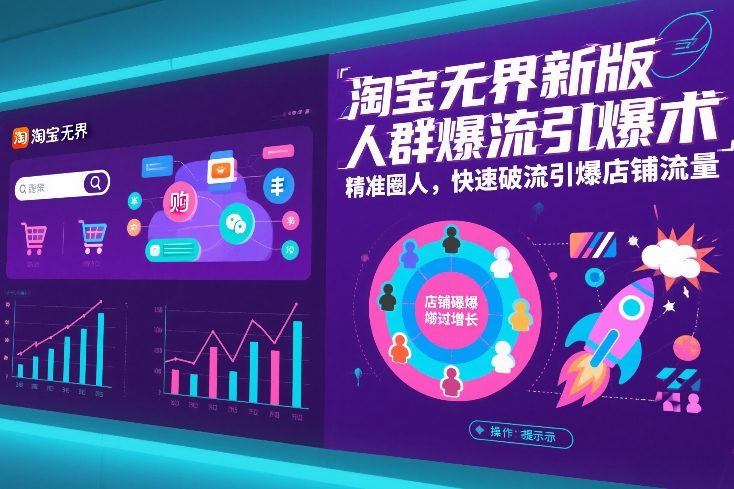 淘宝无界新版人群爆流引爆术，精准圈人，快速破流引爆店铺流量-桀创项目掘金社