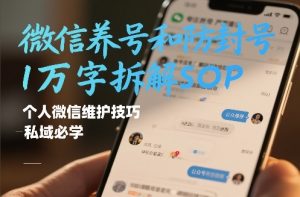 微信养号和防封号1万字拆解SOP，个人微信维护技巧，私域必学【文档】-桀创项目掘金社