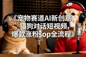 宠物赛道AI新创意，猫狗对话短视频，爆款涨粉sop全流程-桀创项目掘金社