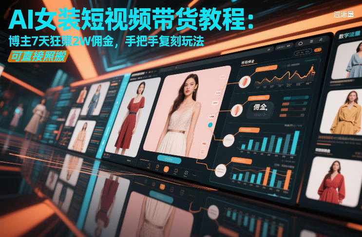 AI女装短视频带货教程：博主7天狂賺2W佣金，手把手复刻玩法，可直接照搬-桀创项目掘金社