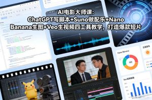 AI电影大师课：ChatGPT写脚本+Suno做配乐+Nano Banana生图+Veo生视频，打造爆款短片-桀创项目掘金社