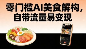零门槛AI美食解构，自带流量易变现-桀创项目掘金社
