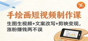 手绘画短视频制作课：生图生视频+文案改写+剪映变现，涨粉赚钱两不误-桀创项目掘金社