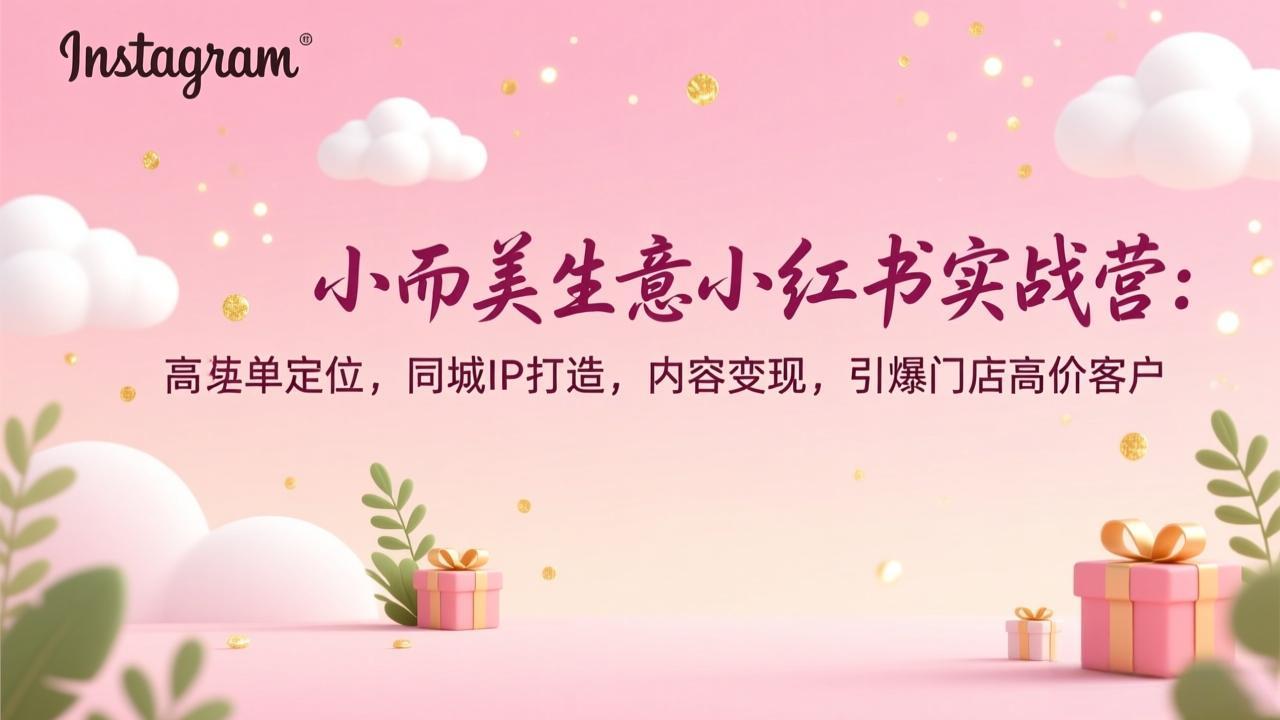 小而美生意小红书实战营：高客单定位，同城IP打造，内容变现，引爆门店高价客户-桀创项目掘金社