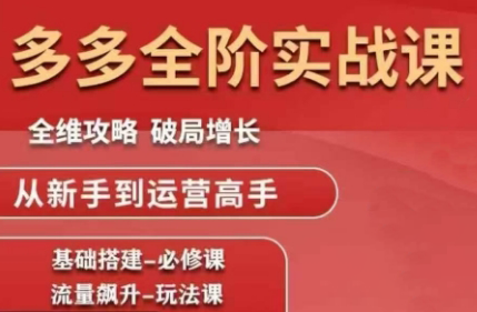 大炮·拼多多全阶实战课程(更新2026)-桀创项目掘金社