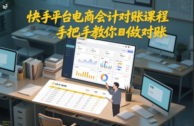 快手平台电商会计对账课程，手把手教你做对账-桀创项目掘金社