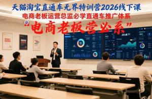 天猫淘宝直通车无界特训营2026线下课,电商老板运营总监必学直通车推广体系-桀创项目掘金社