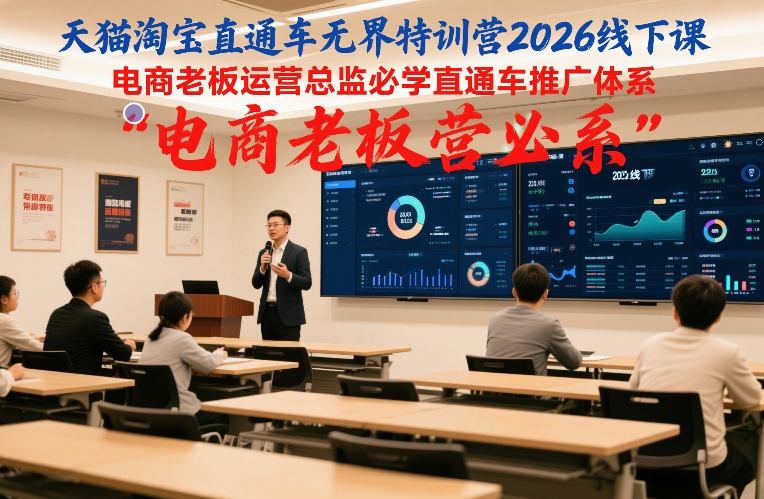 天猫淘宝直通车无界特训营2026线下课，电商老板运营总监必学直通车推广体系-桀创项目掘金社