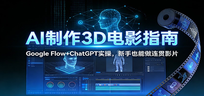 AI制作3D电影指南：Google Flow+ChatGPT实操，新手也能做连贯影片-桀创项目掘金社