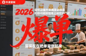 2026餐饮店铺外卖商家必修课，帮你彻底搞懂线上运营的门道，实实在在把单量做起来-桀创项目掘金社