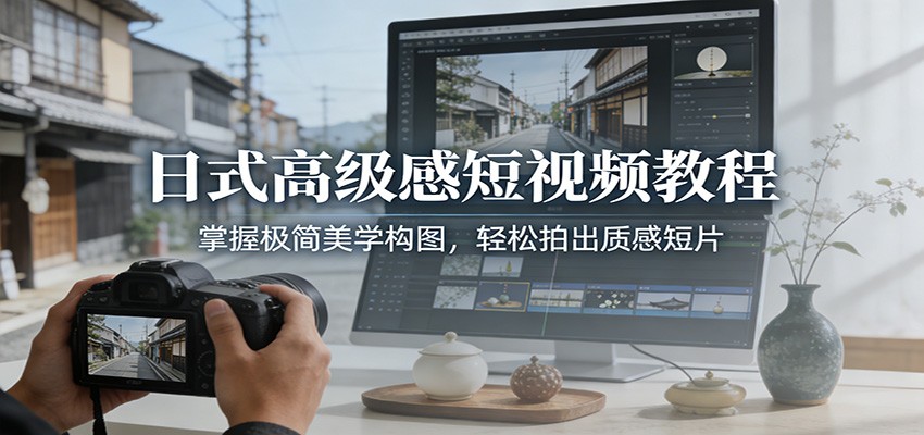 日式高级感短视频教程:掌握极简美学构图,轻松拍出质感短片-桀创项目掘金社