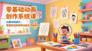 零基础动画创作系统课：从剧本到成片，掌握原创短视频动画全流程制作-桀创项目掘金社