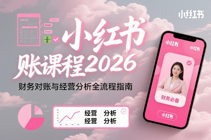 小红书对账课程2026，财务对账与经营分析全流程指南-桀创项目掘金社