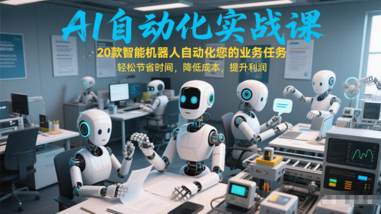 AI自动化实战课:20款智能机器人自动化您的业务任务,轻松节省时间,降低成本,提升利润-桀创项目掘金社