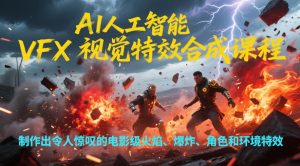 AI人工智能VFX视觉特效合成课程，制作出令人惊叹的电影级火焰、爆炸、角色和环境特效-桀创项目掘金社