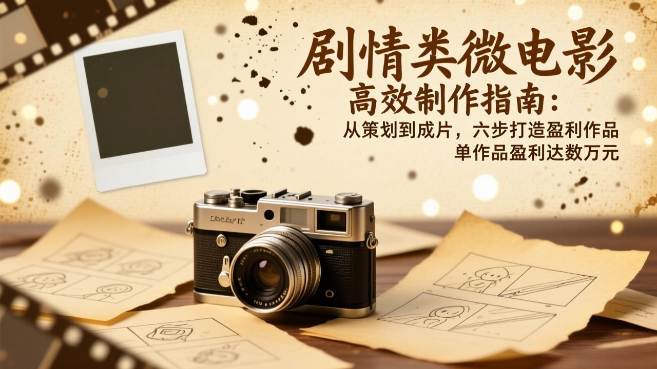 剧情类微电影高效制作指南：从策划到成片，六步打造盈利作品，单作品盈利达数万元-桀创项目掘金社