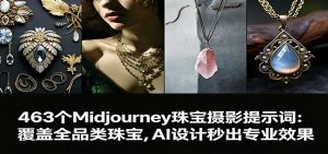 463个Midjourney珠宝摄影提示词：覆盖全品类珠宝，AI设计秒出专业效果-桀创项目掘金社